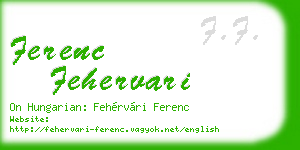 ferenc fehervari business card